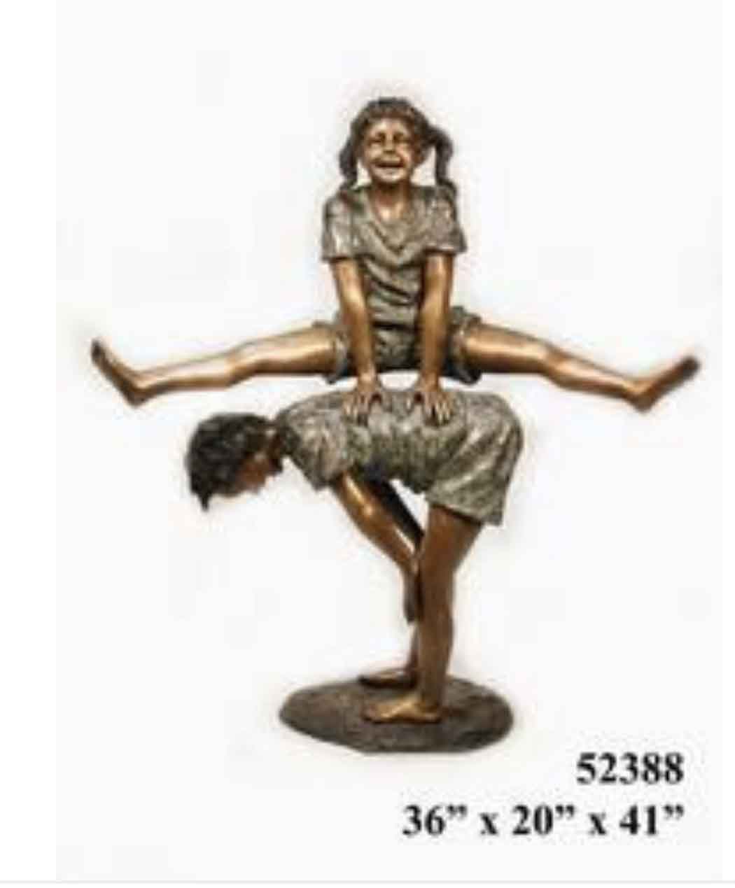 Bronze Kids Playing Leapfrog Statue